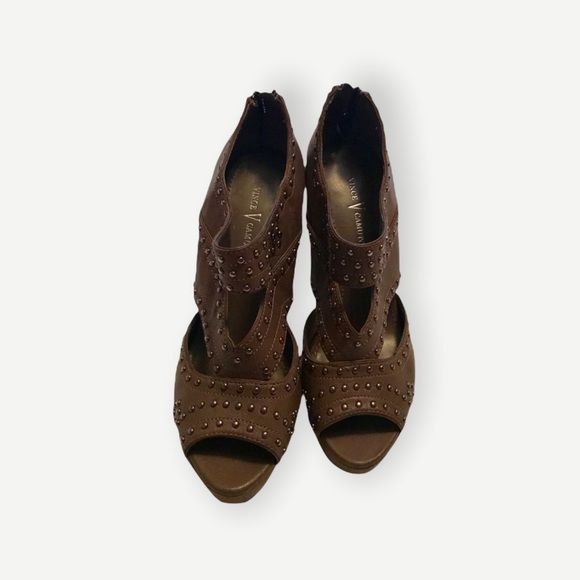 Vince Camuto Stud Platform Heels open toe zipper - Picture 4 of 10